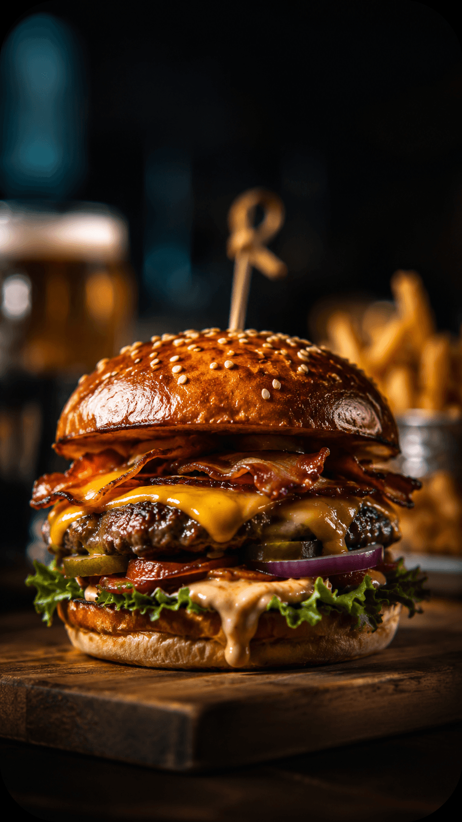 Burger and fries hero social content poster